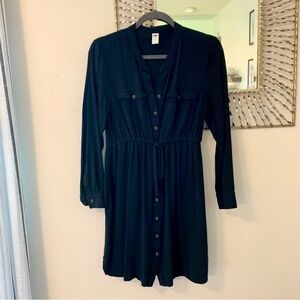 Black button down dress